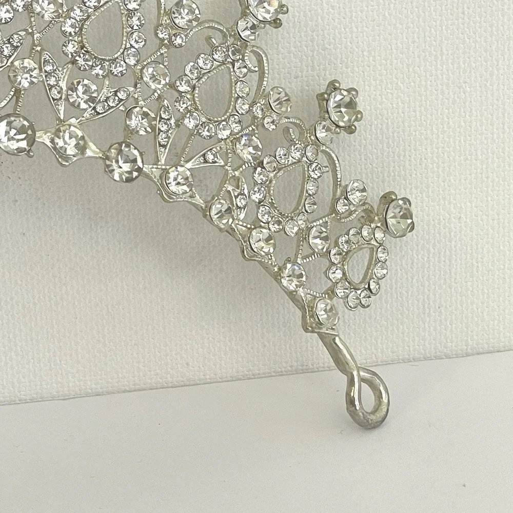 Wedding Tiara Quinceañera Crown Rhinestones Silver Princess Queens